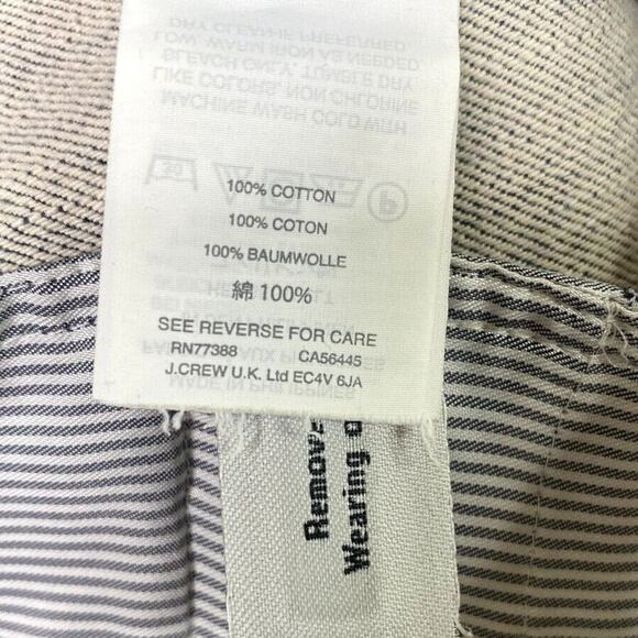 J.Crew Cropped Chambray Straight Leg High Rise Cotton Trouser 4 Blue Grey #3907 - Picture 9 of 15